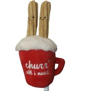 11" AURORA Churro Cup Stuffed Plush Love Gift NWT Soft Squishy
